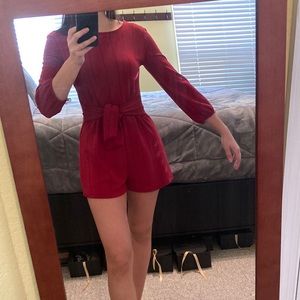 Bershka Red Stripped Romper